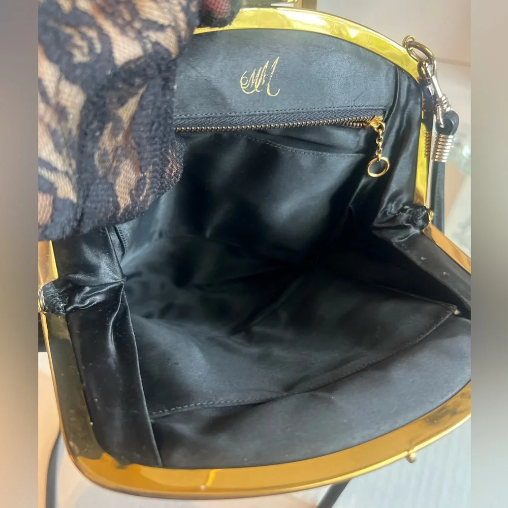 Vintage Morris Moskowitz Black velvet crossbody bag or clutch